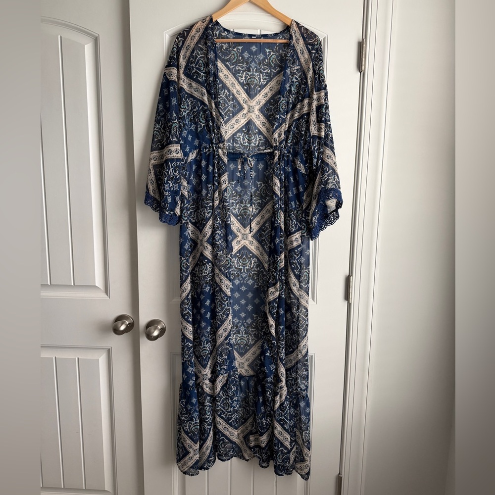 Floral Printed Sheer Wrap